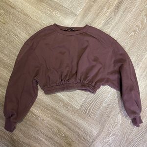 ZARA Cropped Chocolate Sweatshirt
